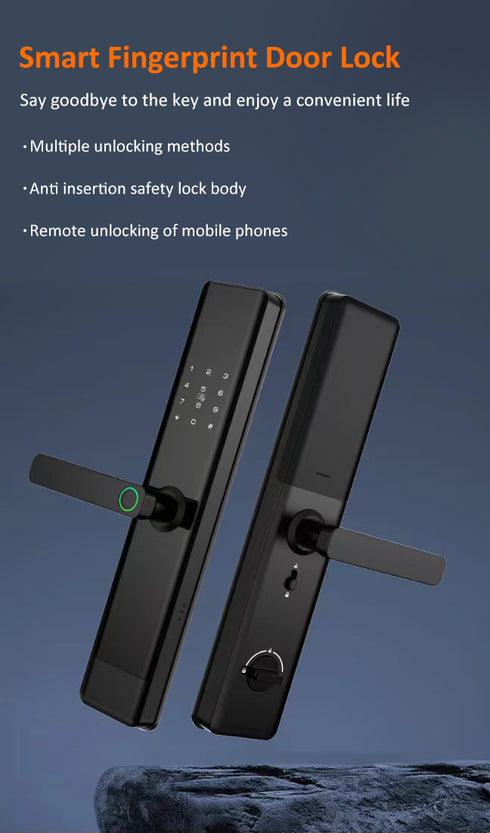 Smart Fingerprint Door Lock with Remote Password & 6 Unlock Methods