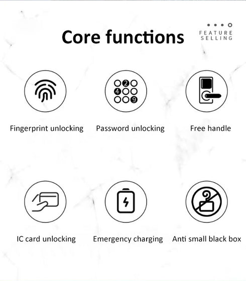 Smart Fingerprint Door Lock with Remote Password & 6 Unlock Methods