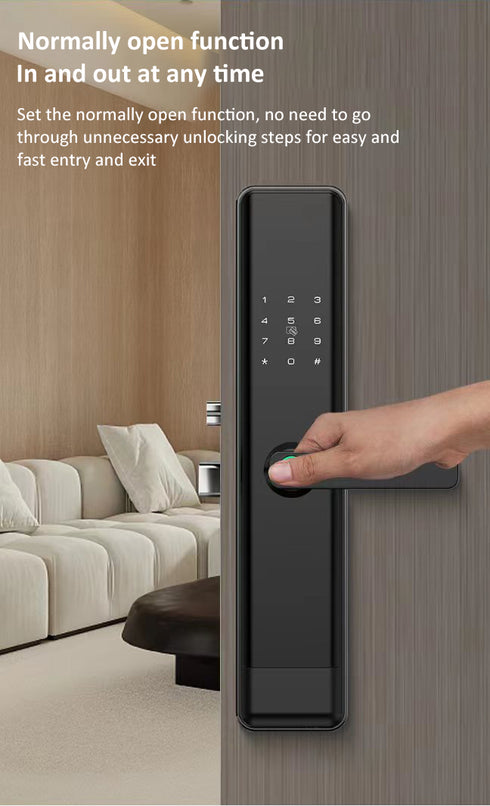 Smart Fingerprint Door Lock with Remote Password & 6 Unlock Methods