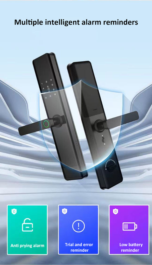 Smart Fingerprint Door Lock with Remote Password & 6 Unlock Methods