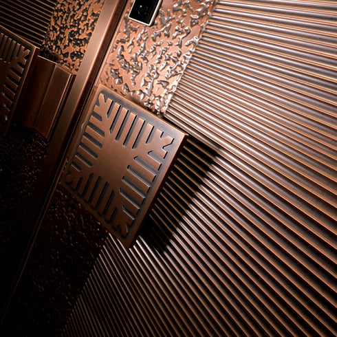 Minimalist Luxe Copper–Aluminum Entrance Door