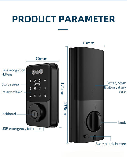 Smart WiFi Door Lock with Face & Palm Vein Recognition