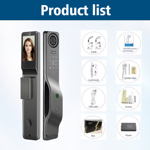 Ultra-Slim Smart Door Lock with 3D Face & Palm Vein Recognition