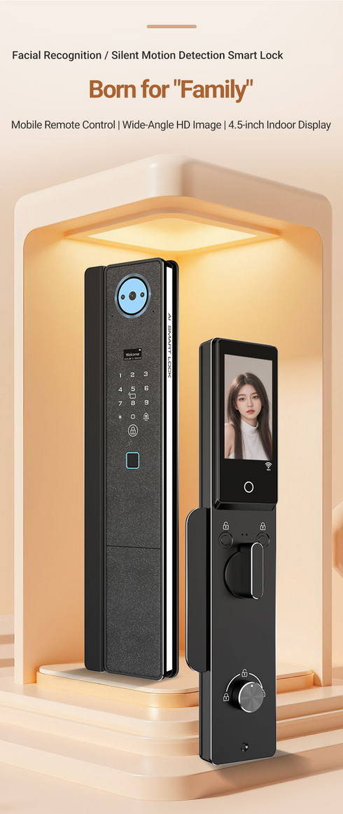 3D Face & Palm Vein Smart Door Lock with Tuya App
