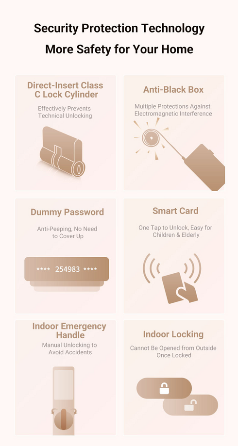 3D Face & Palm Vein Smart Door Lock with Tuya App