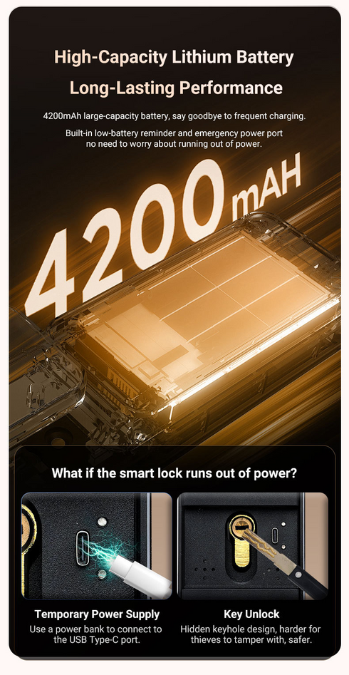 3D Face & Palm Vein Smart Door Lock with Tuya App