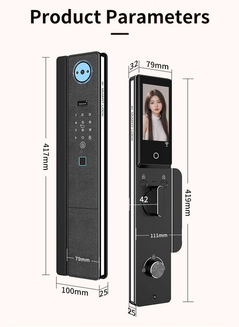 3D Face & Palm Vein Smart Door Lock with Tuya App