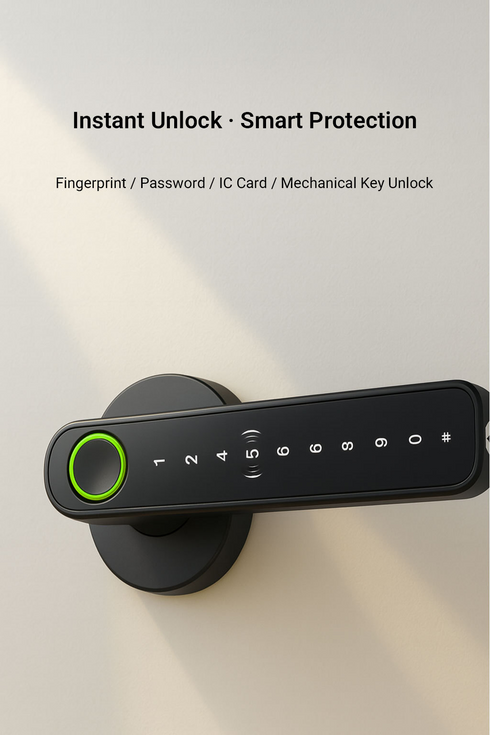 Smart Fingerprint Doorknob Lock for Wooden Doors