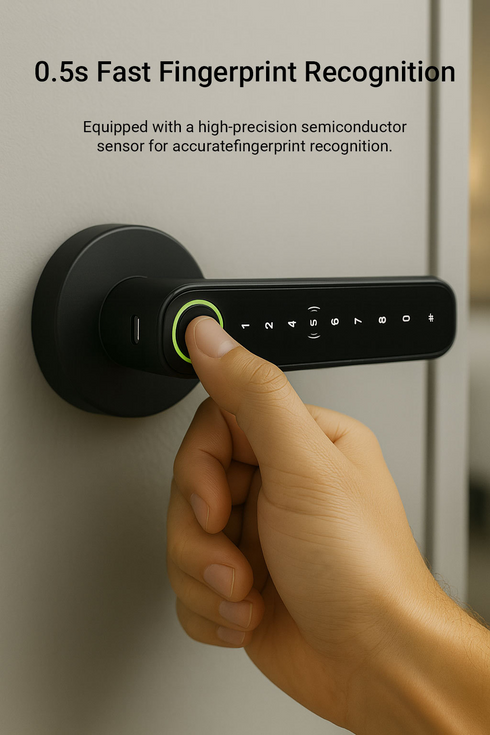 Smart Fingerprint Doorknob Lock for Wooden Doors