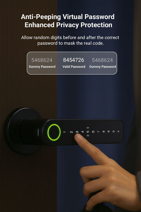 Smart Fingerprint Doorknob Lock for Wooden Doors