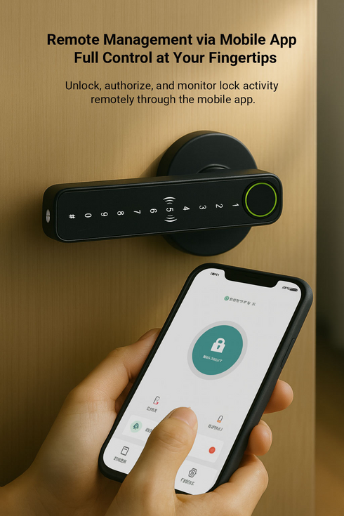 Smart Fingerprint Doorknob Lock for Wooden Doors