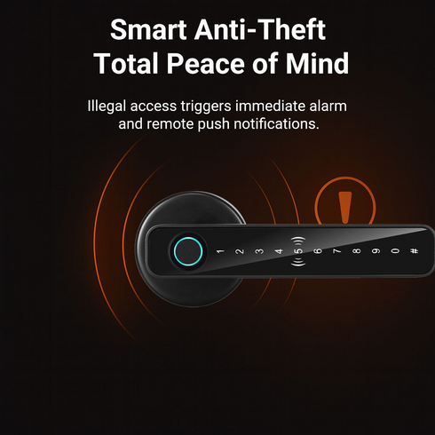 Smart Fingerprint Doorknob Lock for Wooden Doors