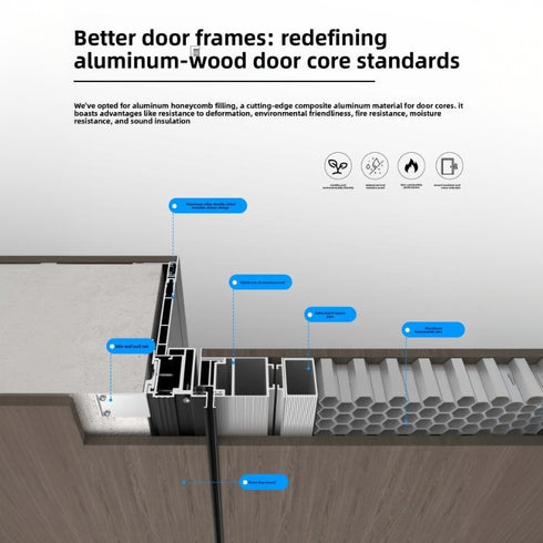 Minimalist Invisible Aluminum-Wood Door