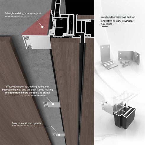 Minimalist Invisible Aluminum-Wood Door