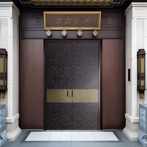 Riverscape-Inspired Custom Double Entry Door