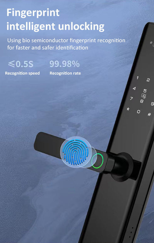 Smart Fingerprint Door Lock with Camera & Remote Control
