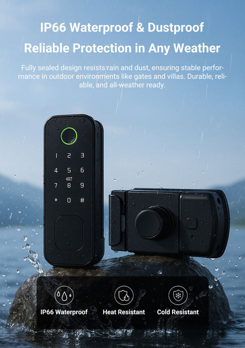Waterproof Smart Fingerprint Lock for Old Iron Doors