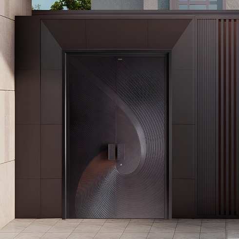 Ripple-Inspired Custom Double Entry Door