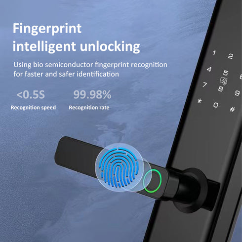 Smart Fingerprint Door Lock with Remote Password & 6 Unlock Methods