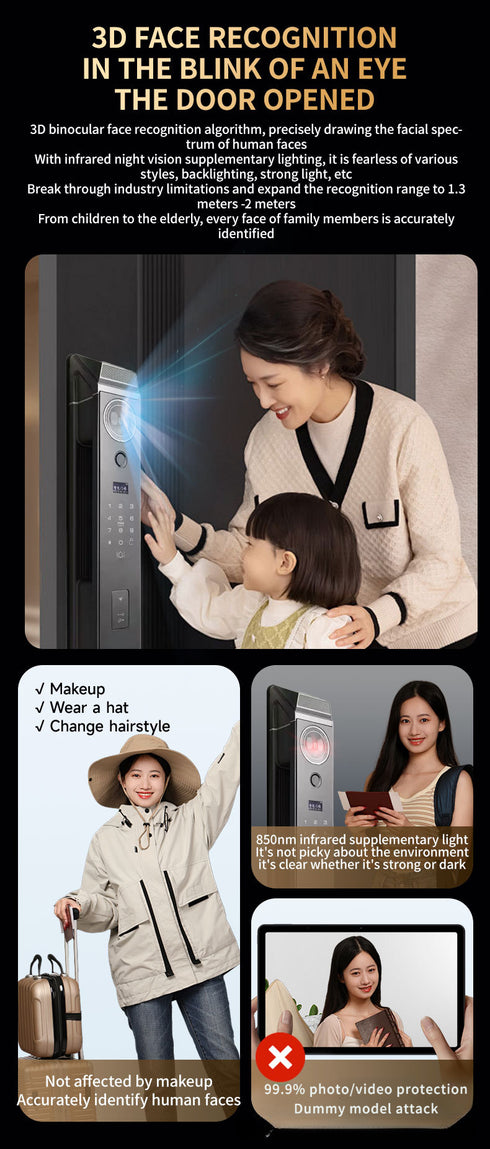 Smart Door Lock with 3D Face & Palm Vein Recognition