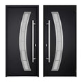 Modern Customizable Double Front Metal Door with Sidelites