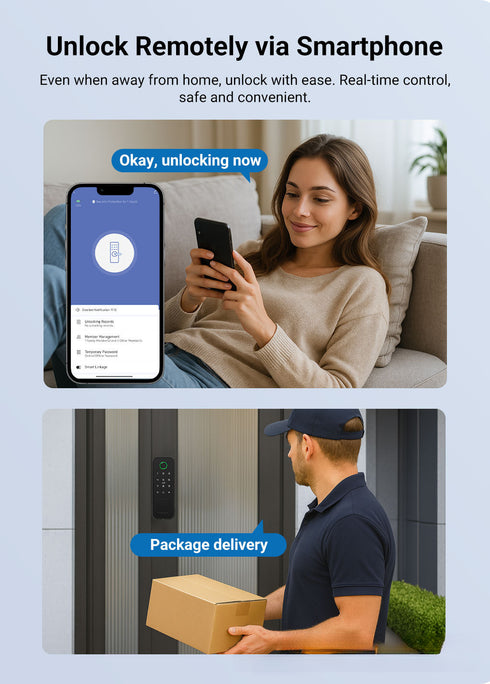 Waterproof Smart Fingerprint Lock for Old Iron Doors