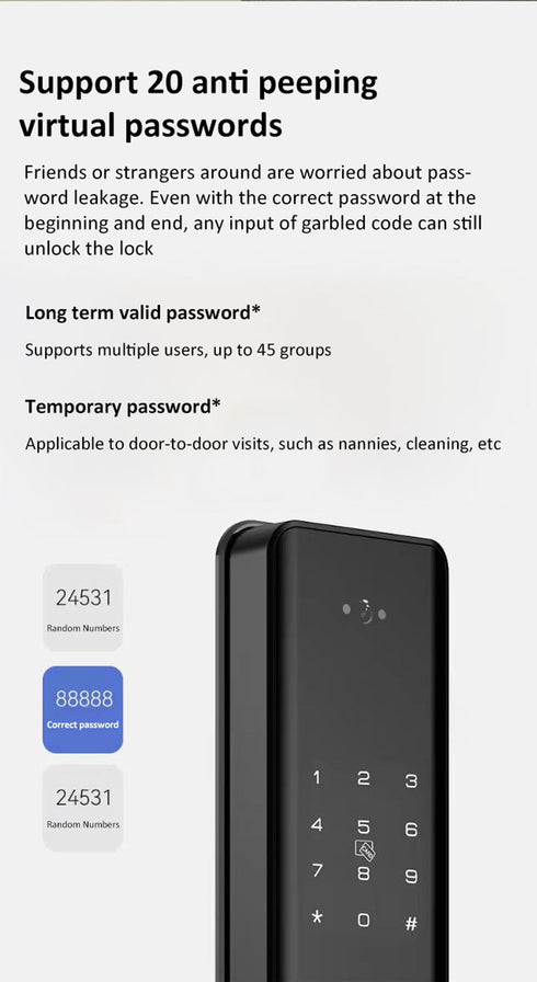 Smart Fingerprint Door Lock with Camera & Remote Control