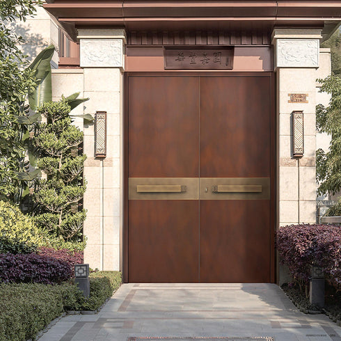Modern Oriental Copper-Aluminum Entry Door