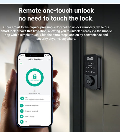 Smart WiFi Door Lock with Face & Palm Vein Recognition