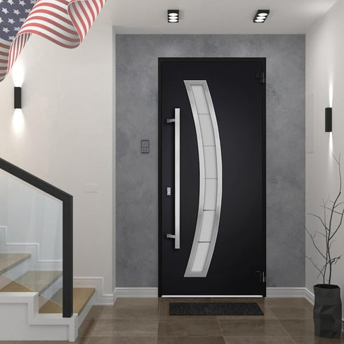Modern Customizable Double Front Metal Door with Sidelites