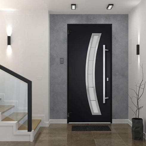 Modern Customizable Double Front Metal Door with Sidelites