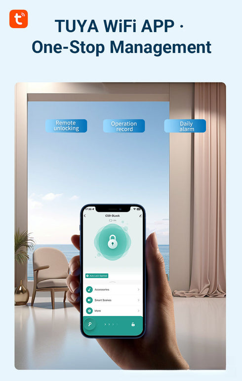 Smart WiFi Door Lock with Face & Palm Vein Recognition