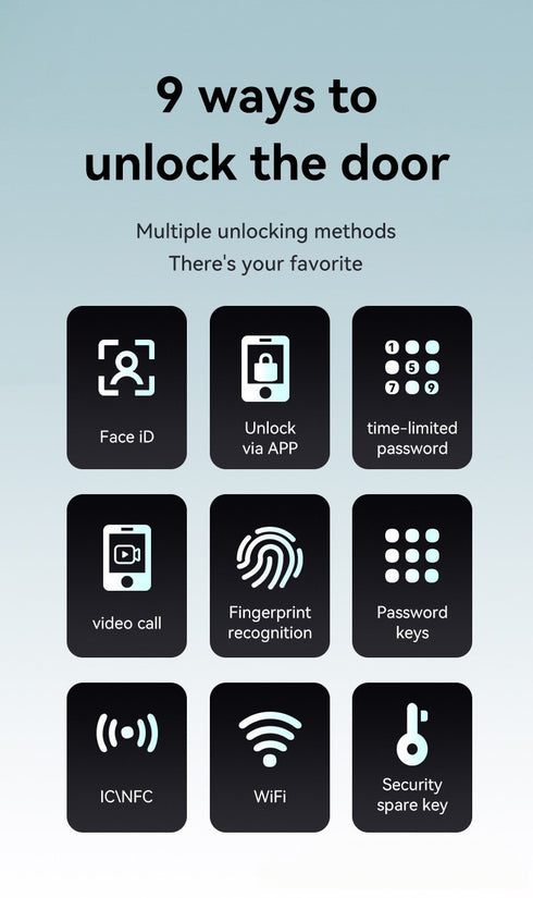 Smart Door Lock with 3D Face ID & Fingerprint