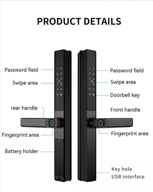 Waterproof Dual-Fingerprint Smart Door Lock