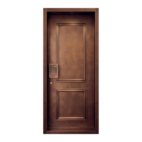 Minimalist Luxe Copper–Aluminum Entrance Door