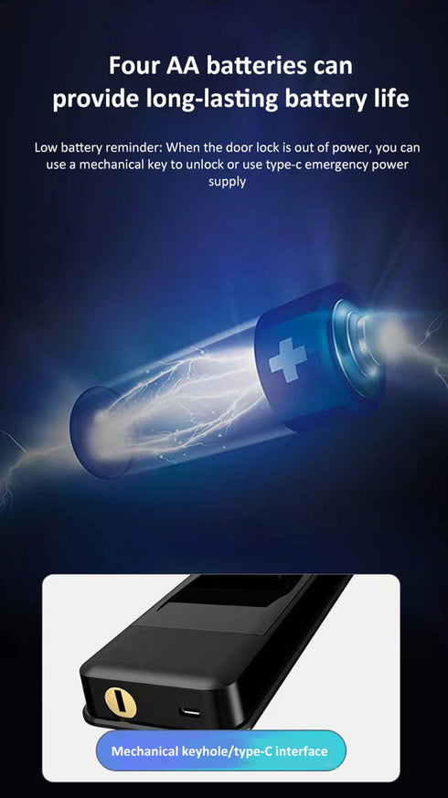 Smart Fingerprint Door Lock with Camera & Remote Control
