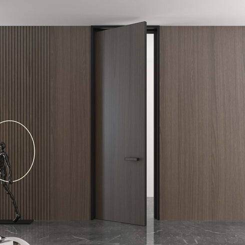 Minimalist Invisible Aluminum-Wood Door