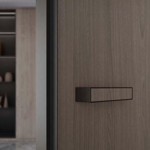 Minimalist Invisible Aluminum-Wood Door