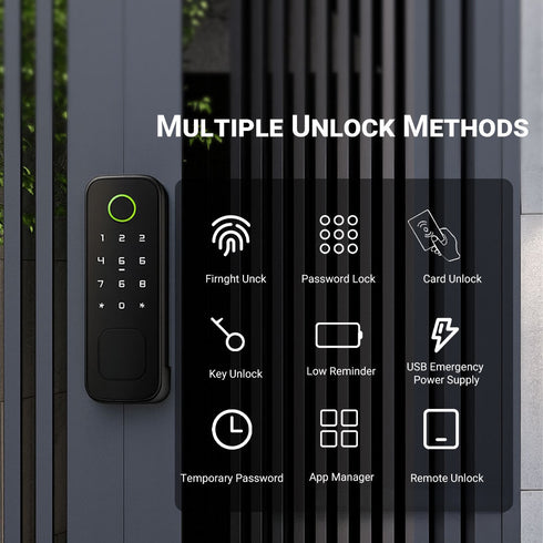 Waterproof Smart Fingerprint Lock for Old Iron Doors