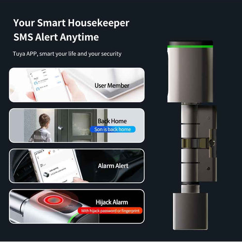 EU Standard Smart Fingerprint Door Cylinder