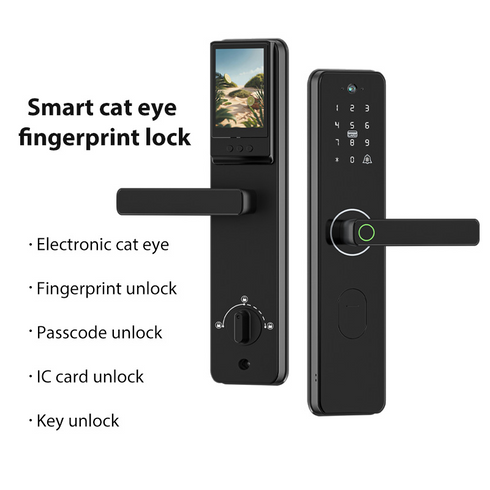 Smart WiFi Fingerprint Door Lock with HD Cat Eye Camera