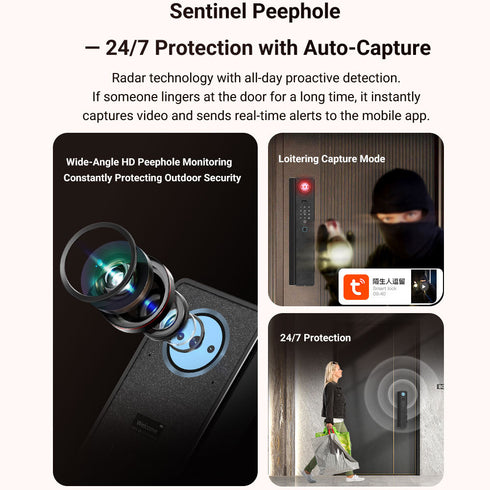 3D Face & Palm Vein Smart Door Lock with Tuya App