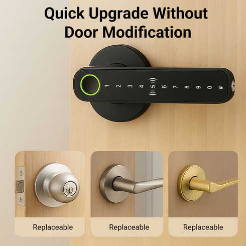 Smart Fingerprint Doorknob Lock for Wooden Doors