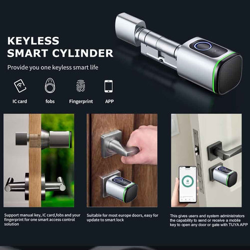 EU Standard Smart Fingerprint Door Cylinder