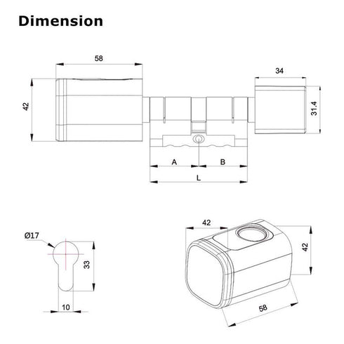 EU Standard Smart Fingerprint Door Cylinder