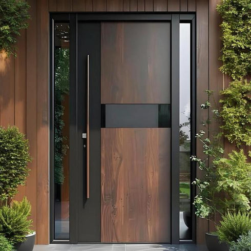 Customizable Aluminum Pivot Entry Door – Vintage Security Design