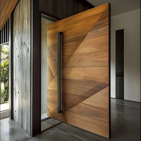 Customizable Aluminum Pivot Entry Door – Vintage Security Design