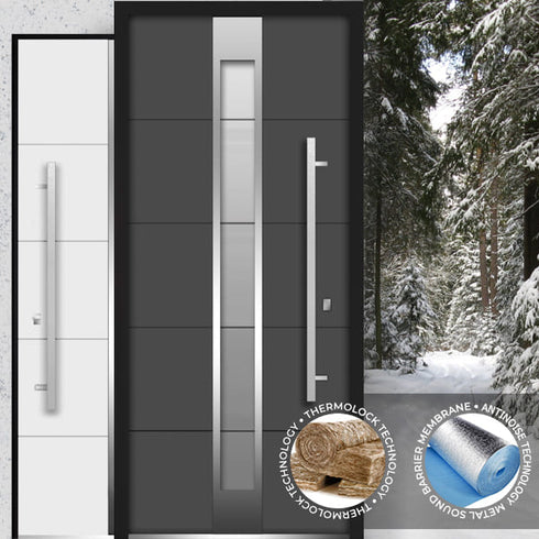 Modern Customizable Steel Security Front Door – 36x80 inch