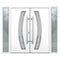 Modern Prehung Double Metal Entry Door – White, Frosted Glass, Customizable